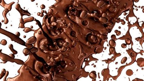 Videohive - Hot chocolate or cocoa drink slow motion flow and splashes, alpha - 33039534