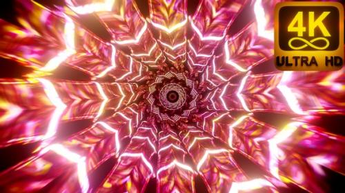 Videohive - Virtual Hypnotizing New Age Kaleidoscope Colorful Bright Music Video 4k Background Vj Seamless Loop - 32998948