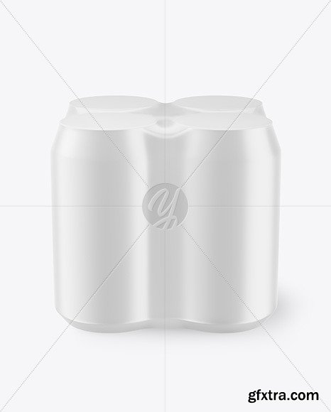 4 Cans in Shrink Wrap Mockup 85256