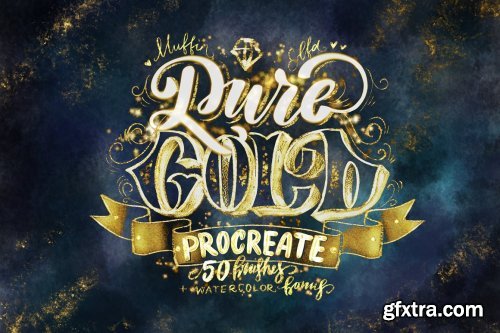 CreativeMarket - Pure Gold Procreate Brushset 5419504