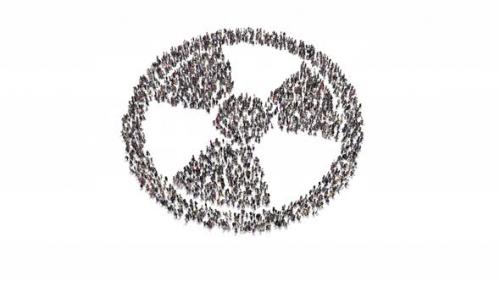 Videohive - People Gathering And Forming Nuclear Symbol - 25958405