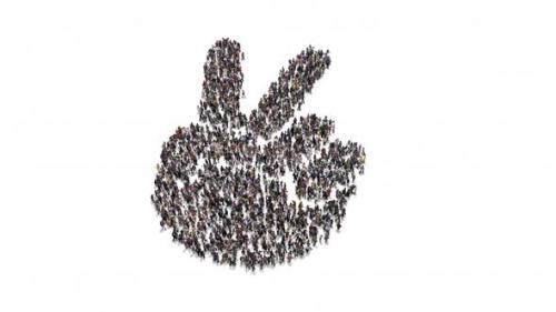 Videohive - People Gathering And Forming Peace Sign - 26092229