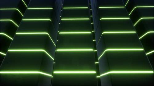 Videohive - Modern Big Data Neon Green Led Lights Cyber Information Cloud Storage - 32973641