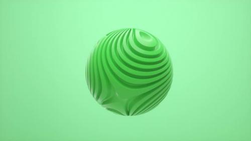 Videohive - Green organic shape 3d wavy sphere isolated on color background. - 32974735