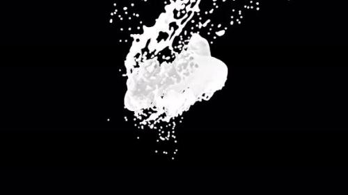 Videohive - Milk Drops Collide Forming Splashes on Black - 33060979