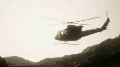 Videohive - Slow Motion United States Military Helicopter in Vietnam - 33100092