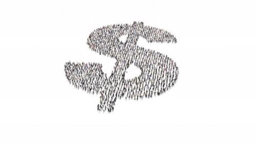 Videohive - Crowd Of People Forming Dollar Symbol - 23327664
