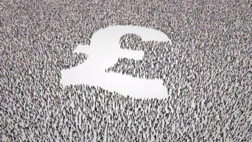 Videohive - Crowd Of People Leaving Out A Pound Symbol - 23379435