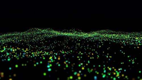 Videohive - Green abstract particles slowly moving - 33100577