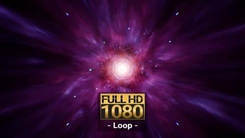 Videohive - Neon Pink Space Nebula Star FHD Loop - 33110300