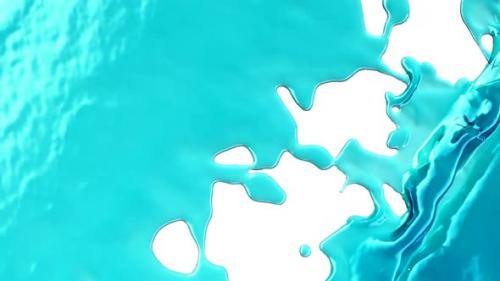 Videohive - Filling the frame with blue fluid or liquid in slow motion. Alpha - 33116696