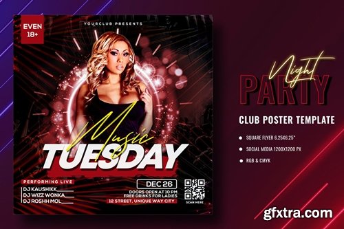 Music Tuesday Party Flyer Template
