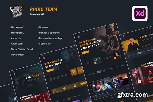 Rhino Team - eSport & Game Events UI Kit
