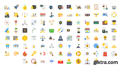Videohive 100 Crypto Currency Icons 33160216
