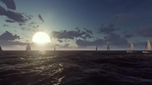 Videohive - Fly Through Sailboats - 33059317