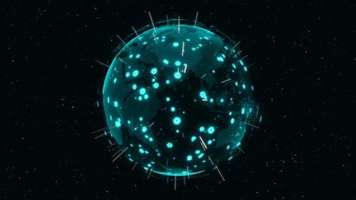 Videohive - 3D Digital Earth shows concept of global network. - 33083164