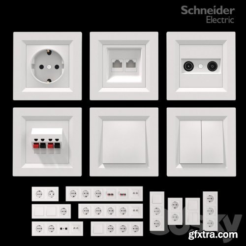 Sockets and switches Schneider Asfora White