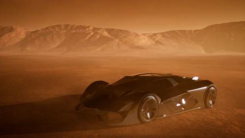 Videohive - Supercar at Sunset in Desert - 33152826