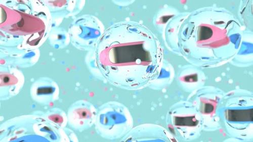 Videohive - Abstract art background of VR in bubbles - 33172006