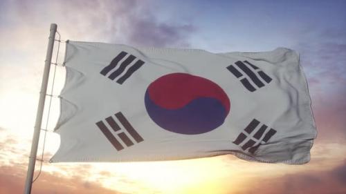 Videohive - South Korean Flag Waving in the Wind - 33189316