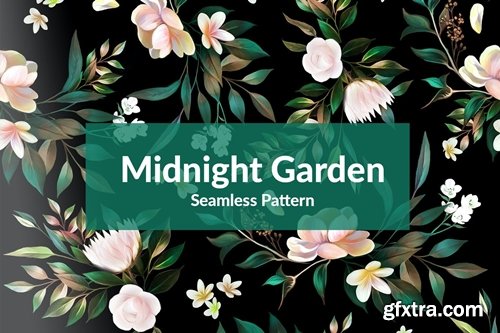 Midnight Garden Seamless Pattern