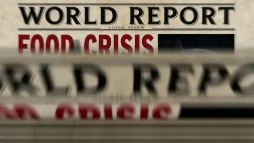 Videohive - Food crisis news, famine and hunger disaster newspaper printing press - 33137650