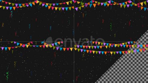 Videohive - Bunting Flags with Falling Confetti - 4 Designs - 33124524