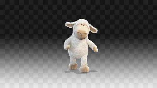 Videohive - Plush little lamb walks funny - 33223122