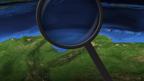 Videohive - Magnifying Glass Finds Maracaibo City - 33224056