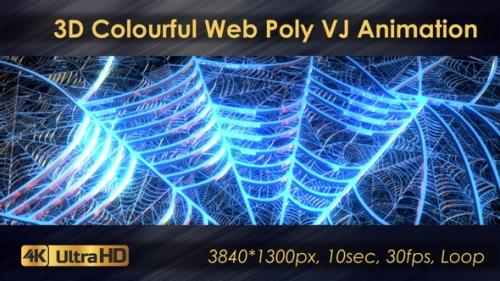 Videohive - 3D Colourful Web Poly VJ Animation - 33225769