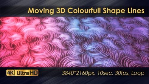 Videohive - Moving 3D Colourfull Shape Lines Animation - 33225786