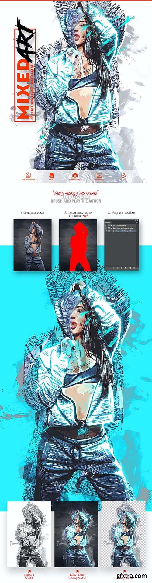 GraphicRiver - Mixed Art Photoshop Action 32305875