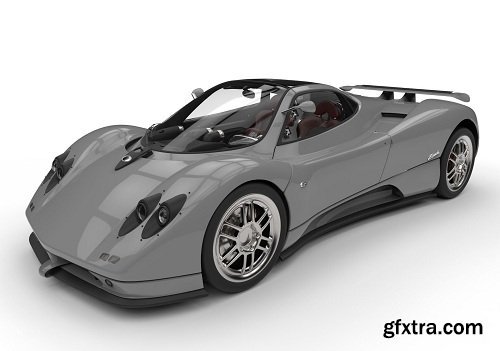 Pagani Zonda C12 Supercar High Poly 3D Model