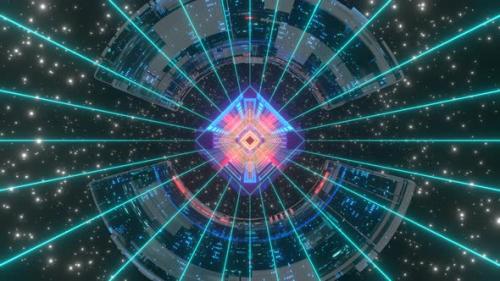 Videohive - VJ Seamless Geometric Abstract Background Laser Beams in Space - 33236568
