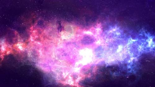 Videohive - Night sky space background with nebula and stars - 33207315