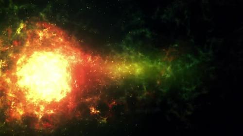Videohive - Night sky space background with nebula and stars - 33207319