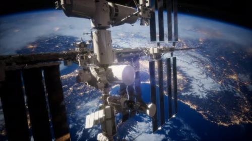 Videohive - A View of the Earth and a Spaceship - 33259421