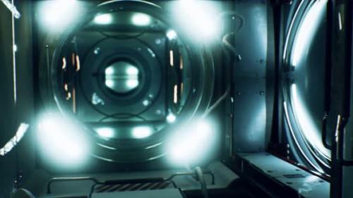 Videohive - Dark Space Ship Futuristic Interior - 33259447