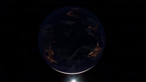 Videohive - Earth Globe Planet From Space Orbit - 33259457
