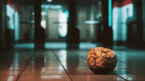 Videohive - Old Soccer Ball in Empty Subway - 33259591