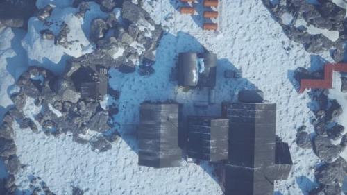 Videohive - Arial View of Antarctic Base and Scientific Research Station - 33259829