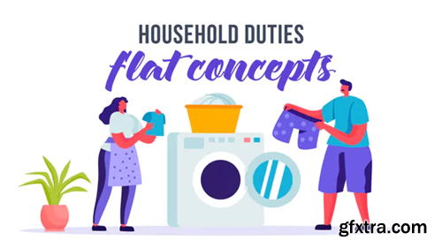 Videohive Household duties - Flat Concept 33263968