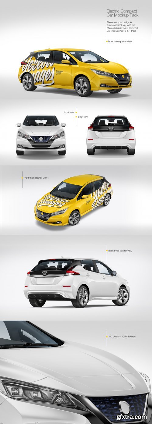 Electric Compact Car Mockup Pack 67818