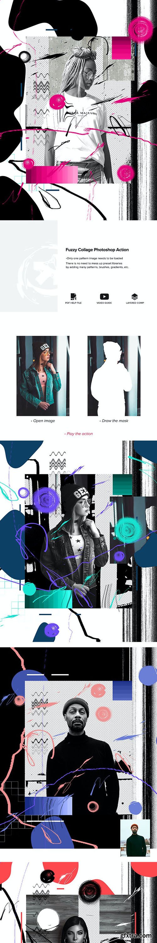 GraphicRiver - Fuzzy Collage Photoshop Action 24577994
