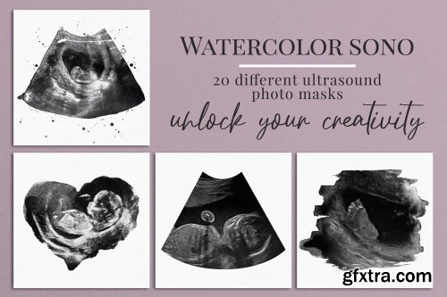 CreativeMarket - Watercolor ultrasound photomasks 5928707