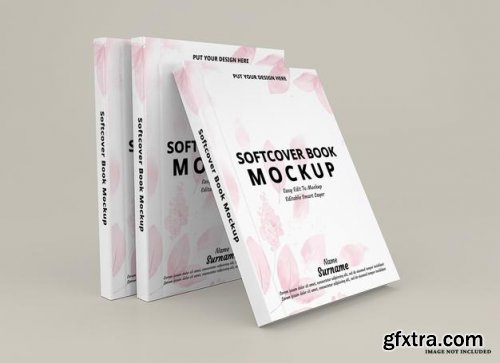 Softcover book cover mockup