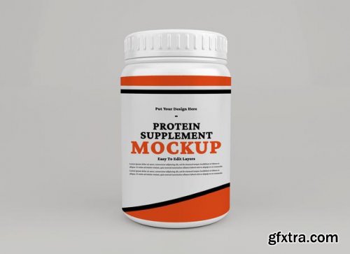 Protein supplement container mockup