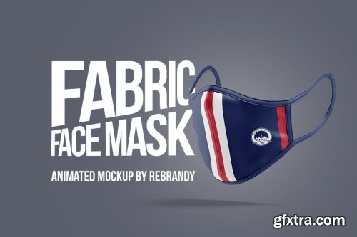 CreativeMarket - Fabric Face Mask Animated Mockup 6223522