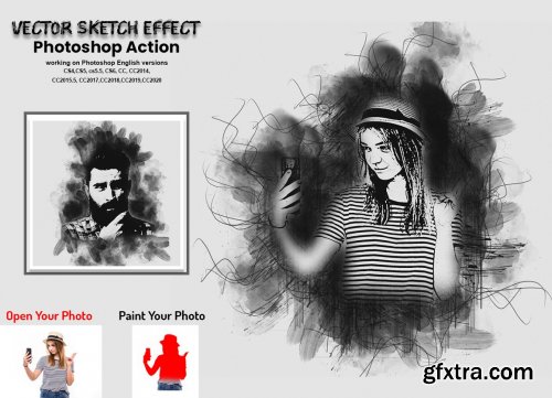 CreativeMarket - Vector Sketch Effect PS Action 5661409