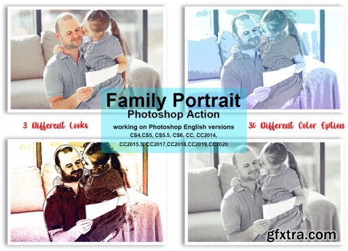 CreativeMarket - Family Portrait Photoshop Action 5482806